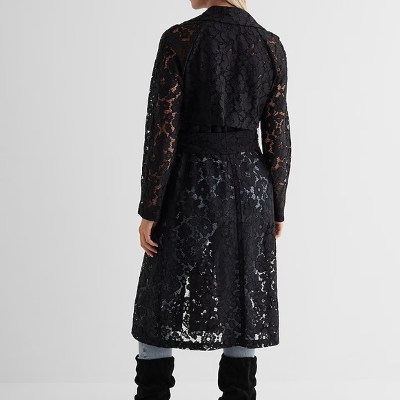 Lace belted trench coat - Picture 2 of 5